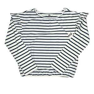 Tea Collection Striped Ruffle Shoulder Top